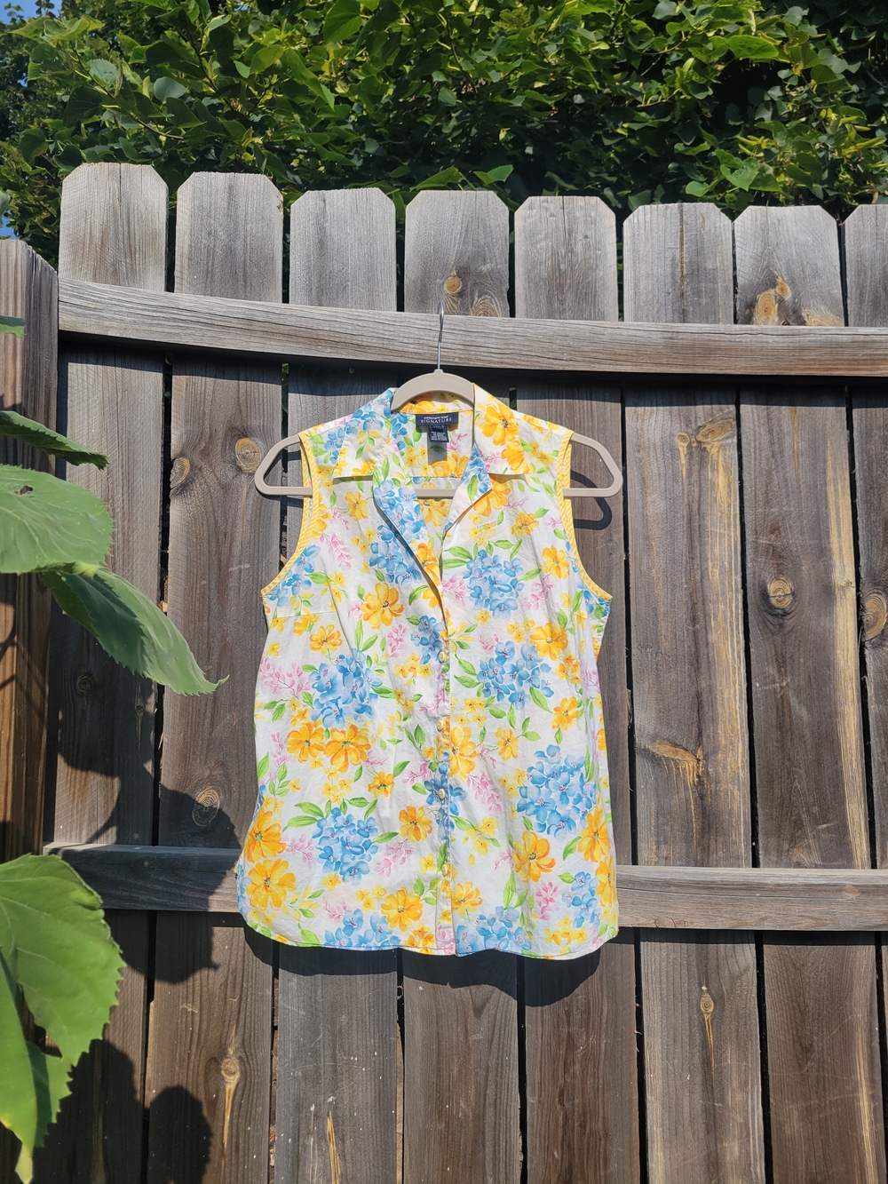 Jones New York VTG Floral Top Button Down 100% Cotton 90s Butter Mom Tapestry